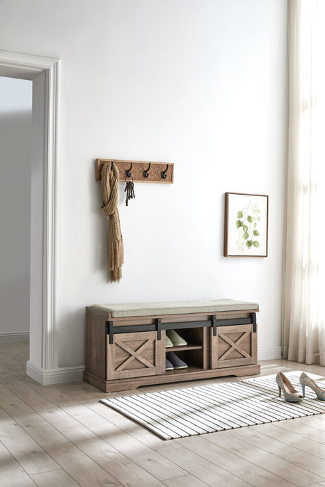 Gavin 47.25\" Bench with Shoe Storage - Hazelnut