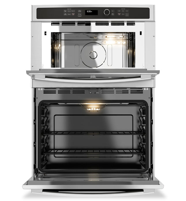 GE 30\" 6.7 Cu. Ft. Electric Wall Oven with Microwave and True European Convection - Stainless - JT3800SHSS