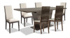 Gino 7pc Dining Set with Table & 6 Chairs - Made in Italy, 63-86\"W Extension, Modern - Brown