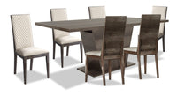 Gino 7pc Dining Set with Table & 6 Chairs - Made in Italy, 63-86