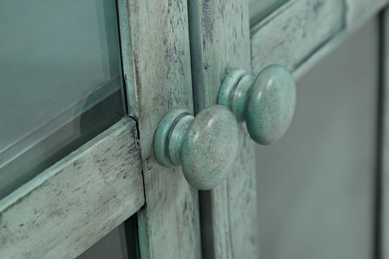 Rocco 70\" 6-Door Large Accent Cabinet - Vintage Blue