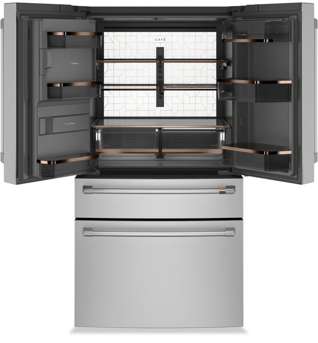 Cafe 36\" 22.3 Cu. Ft. Quad Door Refrigerator - Stainless - CXE22DP2PS1