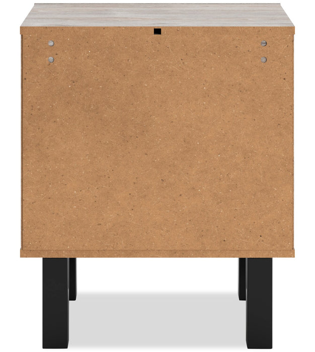 Zen Bedside 2-Drawer Nightstand with Built-in Charging Ports, 21.3\"W x 25\"H - Grey