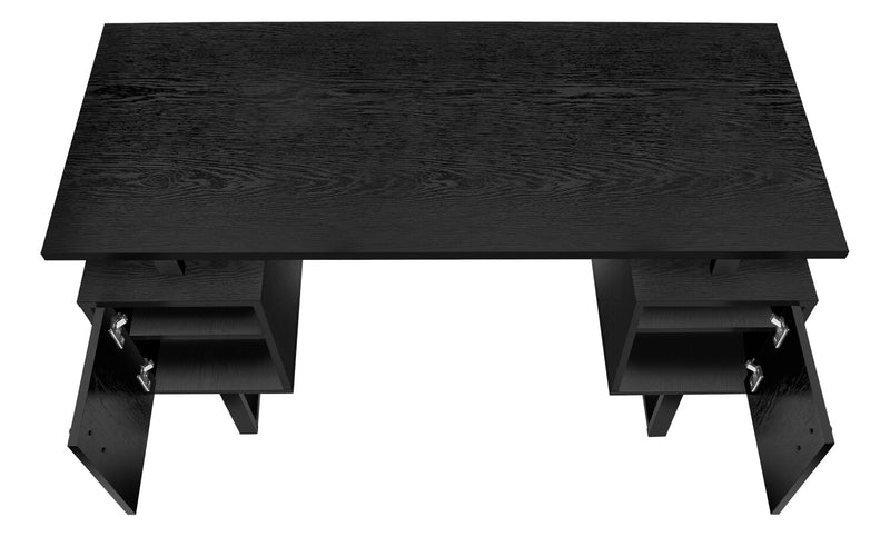 Rafa 47.75\" Office Desk with 2 Storage Cabinets - Black