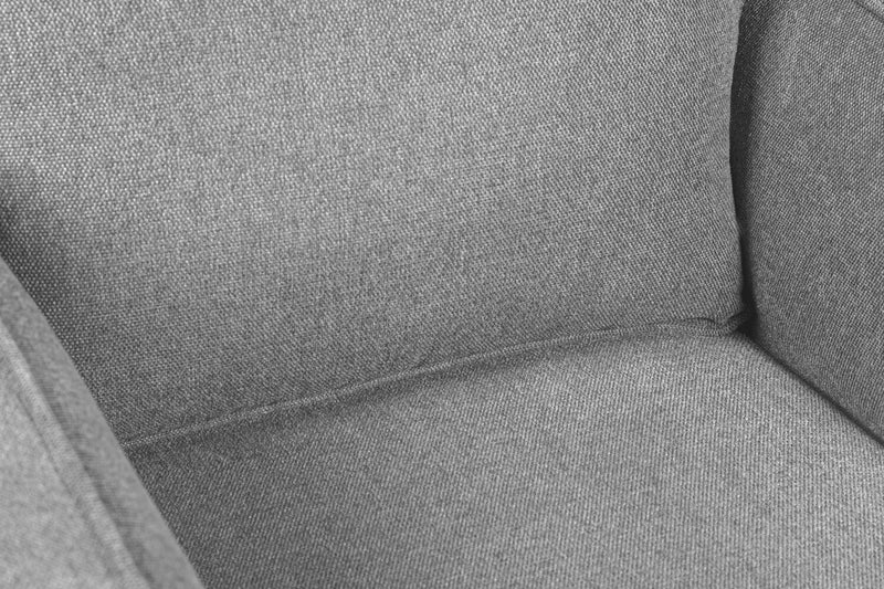 Kort & Co. Kassia 40.9\" Linen-Look Fabric Chair with Wood Base and Legs - Grey