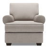 Made in Canada Sofa Lab Customizable Roll 42\" Linen-Look Fabric Chair with Rolled Arms - Pax Slate Grey