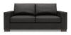 Made in Canada Customizable Sofa Lab Track 75\" Linen-Look Fabric Condo Size Sofa with Track Arms - Luna Kohl Grey
