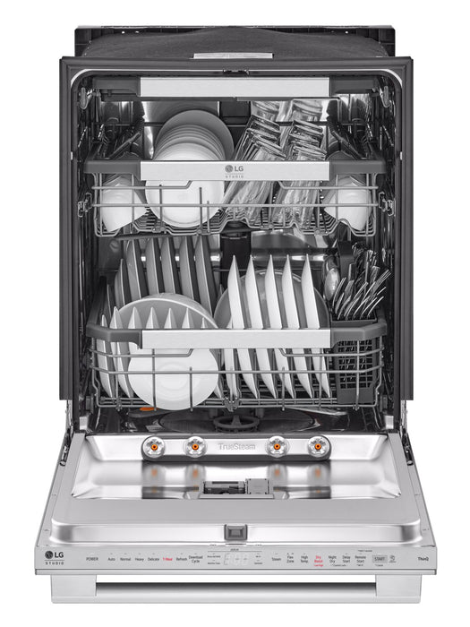 LG Studio 24\" 40 dBA Built-In Top-Control Smart Dishwasher with QuadWash®Pro  - Smudge Proof Stainless Steel - SDWB24S3