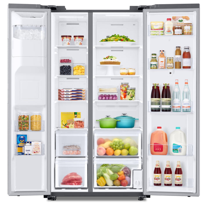 Samsung 36\" 21.5 Cu. Ft. Side-by-Side with Family Hub Refrigerator - Stainless Steel - RS22T5561SR/AC