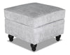 Made in Canada Bellmont 26\" Chenille Fabric Ottoman with Wood Legs - Platinum Grey