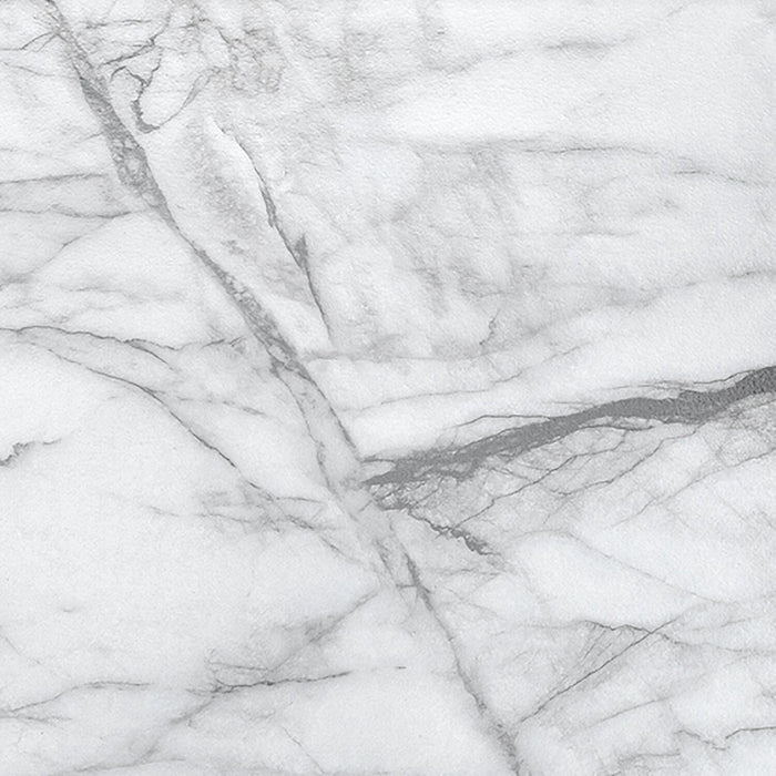 Jeremy 47.25\" Office Desk with Small Hutch - White Marble-Look