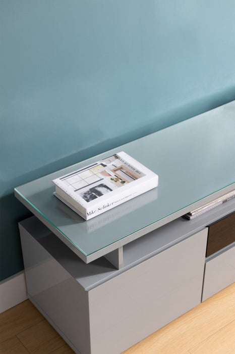 Adam 78\" Modern TV Stand with Storage and Cable Management for TVs up to 85\"- Grey