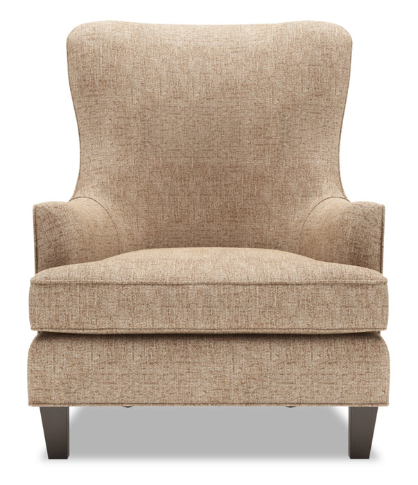 Made in Canada Sofa Lab Customizable Wingback 32\" Chenille Fabric Accent Chair - Luxury Taupe