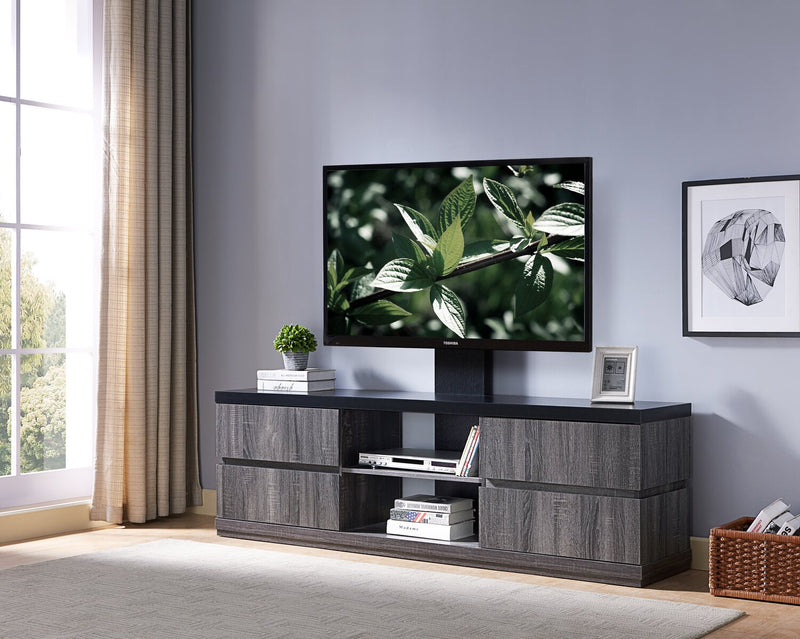 Rhys 70\" Modern TV Stand with Mount, Storage and Cable Management for TVs up to 80\"- Distressed Grey