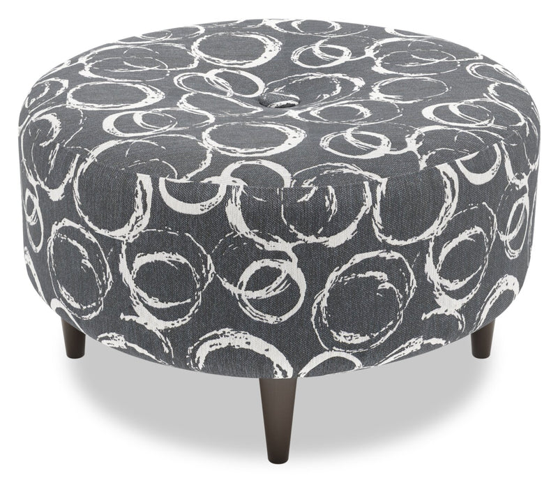 Made in Canada Customizable Sofa Lab The Curve 31\" Fabric Ottoman - Heather Multicolour