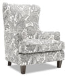 Made in Canada Sofa Lab Customizable Wingback 32\" Fabric Accent Chair - Dalmatian Multicolour