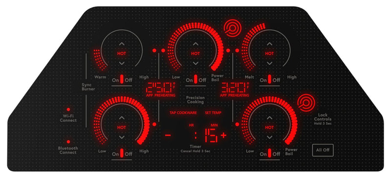 Cafe 36\" 5-Element Electric Cooktop - Black - CEP90361TBB