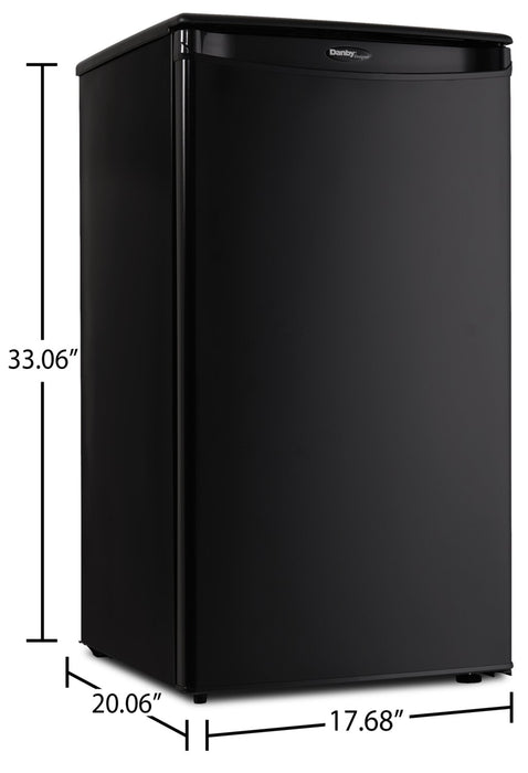 Danby 17.7\" 3.3 Cu. Ft. Single-Door Mini Fridge - Black - DAR033A1BDD
