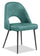 ["Kort & Co. Bay Dining Chair with Vegan Leather Fabric, Metal - Aqua"]