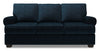 Made in Canada Customizable Sofa Lab Roll 86\" Chenille Fabric Sofa Bed with Rolled Arms - Luxury Indigo Blue