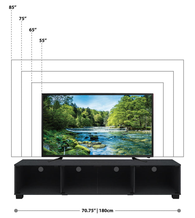 Augustus 84\" Modern TV Stand with Storage and Cable Management for TVs up to 90\"- Black