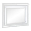 ["Max Bedroom Dresser Mirror with LED Light, Glam - White"]