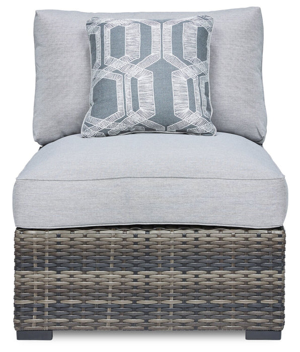 Lilo Outdoor Patio Set of 2 Armless Chairs - Resin Wicker & Nuvella Fabric , UV & Weather Resistant - Grey