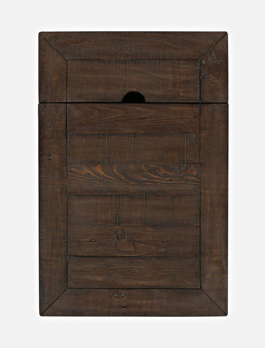 Morgan 16\" Rustic Powered Chairside Table with Storage - White with Reclaimed Wood