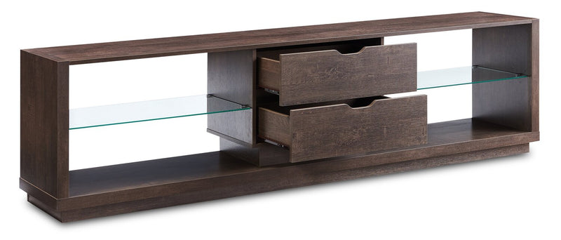 Alex 84\" Modern TV Stand with Storage and Cable Management for TVs up to 90\"- Walnut Oak