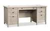 Costa 65.12\" Executive Office Desk with 7-Drawers - Chalked Chestnut