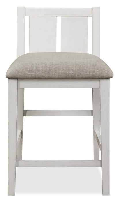 Lane 3pc Counter-Height Dining Set with Table & 2 Chairs, Built-in Shelves & USB, 36.5\"W - White