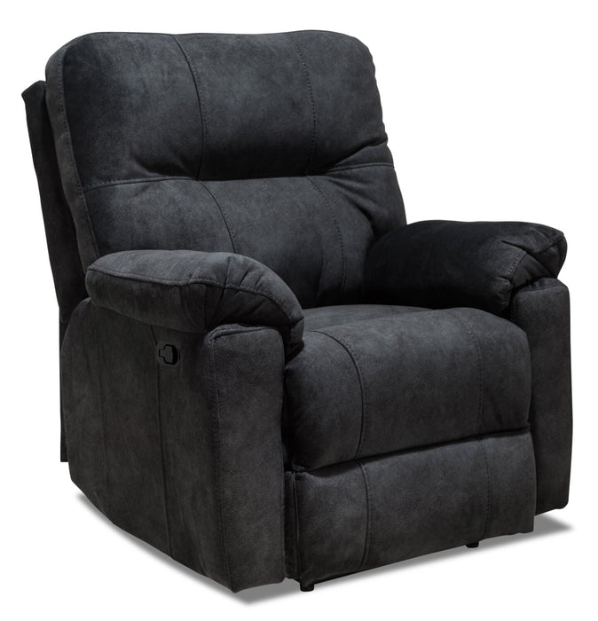 Made in Canada Gybson 38\" Fabric Glider Reclining Chair - Graphite Grey