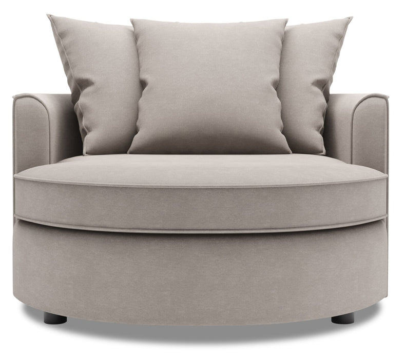Made in Canada Sofa Lab Customizable Cuddler 48\" Linen-Look Fabric Accent Chair - Pax Slate Grey