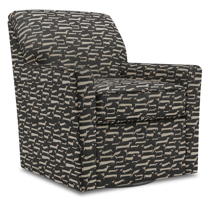 Made in Canada Sofa Lab Customizable Swivel 31\" Fabric Accent Chair - Peppercorn Multicolour