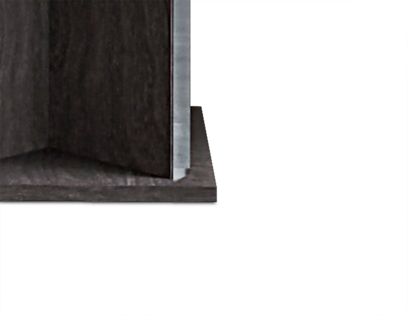 Mara 26\" Modern End Table - Dark Grey Wood with Lacquer Finish