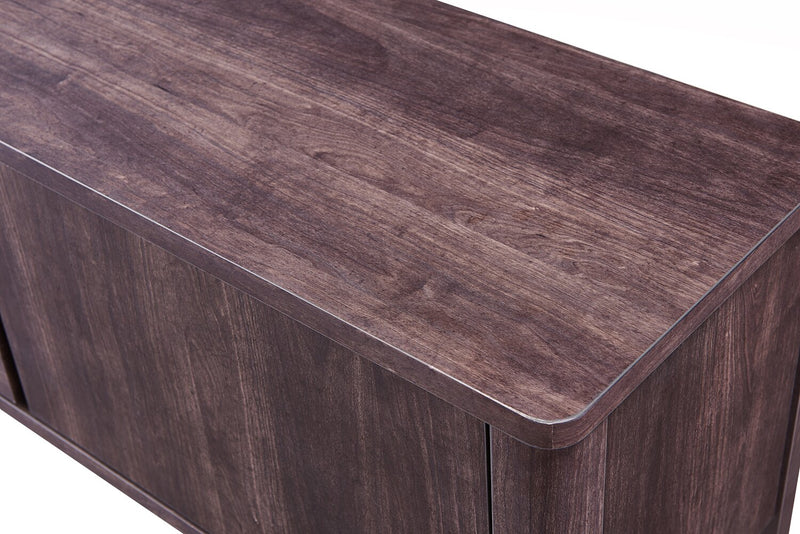 Gabe 84\" Modern TV Stand with Storage for TVs up to 90\"- Walnut Brown