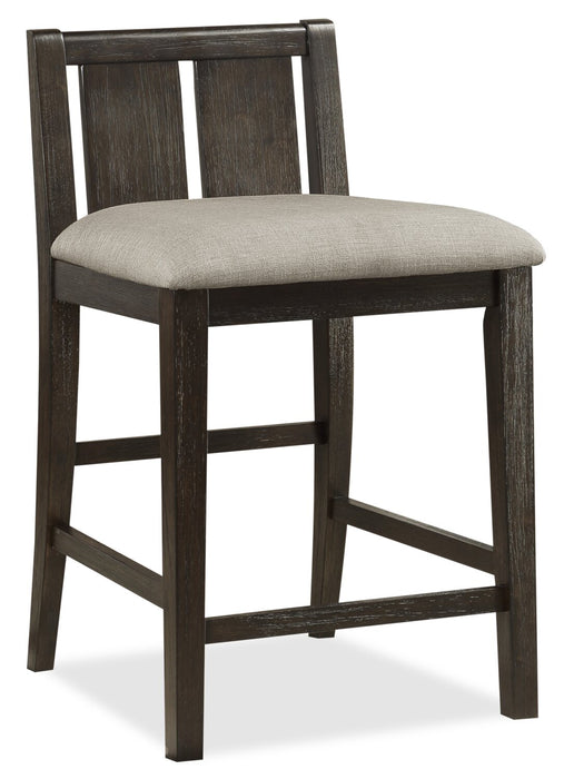 Lane 3pc Counter-Height Dining Set with Table & 2 Chairs, Built-in Shelves & USB, 36.5\"W - Brown