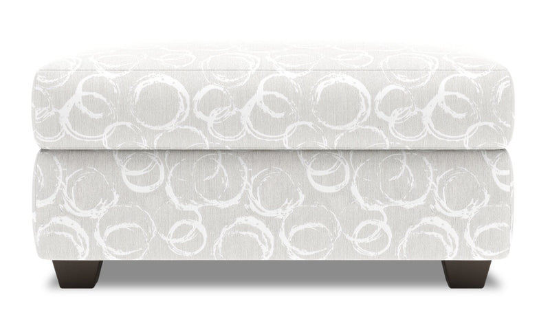 Made in Canada Customizable Sofa Lab The Trunk 39\" Fabric Storage Ottoman - Mist White