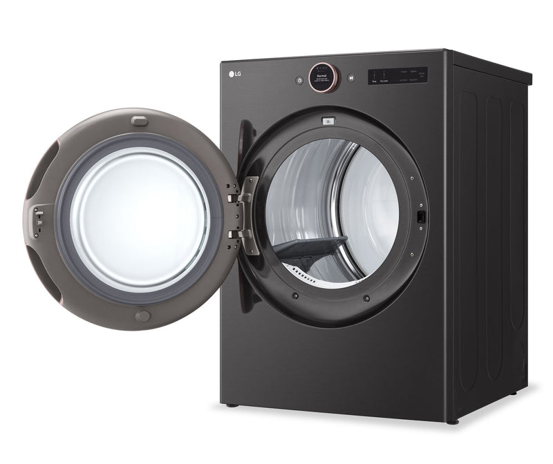 LG 7.4 Cu. Ft. Smart Electric Dryer with Steam - Black Steel - Stackable - DLEX6500B