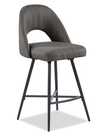 Elijah Counter-Height Stool with Swivel Seat & Vegan Leather Fabric, 26