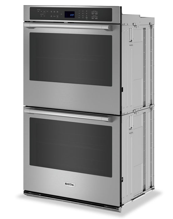 Maytag 30\" 10 Cu. Ft. Electric Double Wall Oven with True Convection - Fingerprint Resistant Stainless Steel - MOED6030LZ