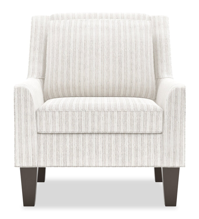 Made in Canada Sofa Lab Customizable Club 29\" Fabric Accent Chair with Wood Legs - Dolphin White
