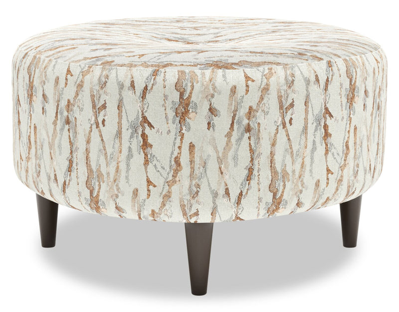 Made in Canada Customizable Sofa Lab The Curve 31\" Fabric Ottoman - Mineral Multicolour