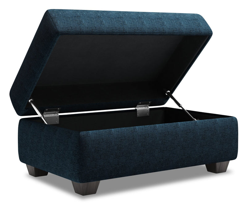 Made in Canada Customizable Sofa Lab The Trunk 39\" Chenille Fabric Storage Ottoman - Luxury Indigo Blue