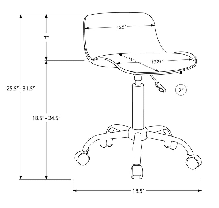 Letty 18.5\" Compact Office Chair with Low Back - White