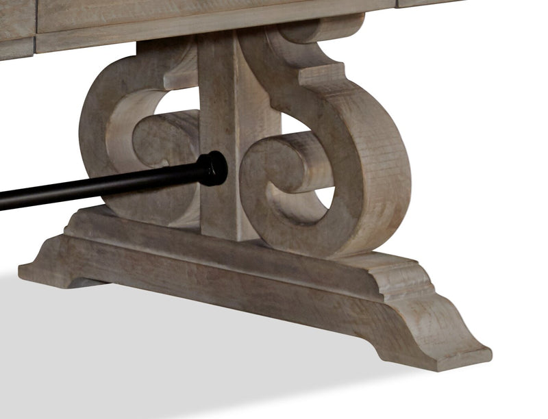 Tinley Park 50\" Traditional Coffee Table with Storage and Shelf - Grey-Brown Pine with Scroll Design Base