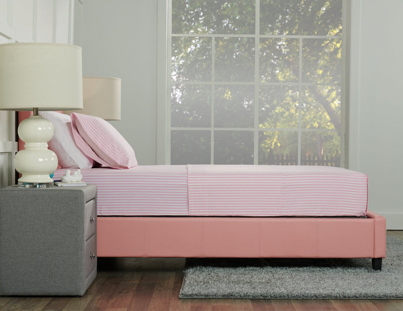 Hallie Striped 4-Piece Full Cotton Sheet Set - Pink