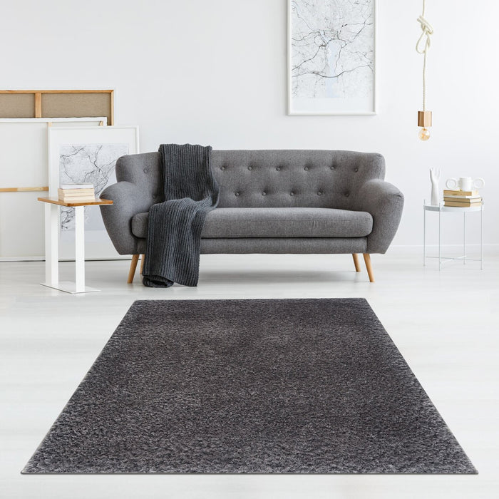 Lawson Grey Shag Area Rug - 5' x 7'