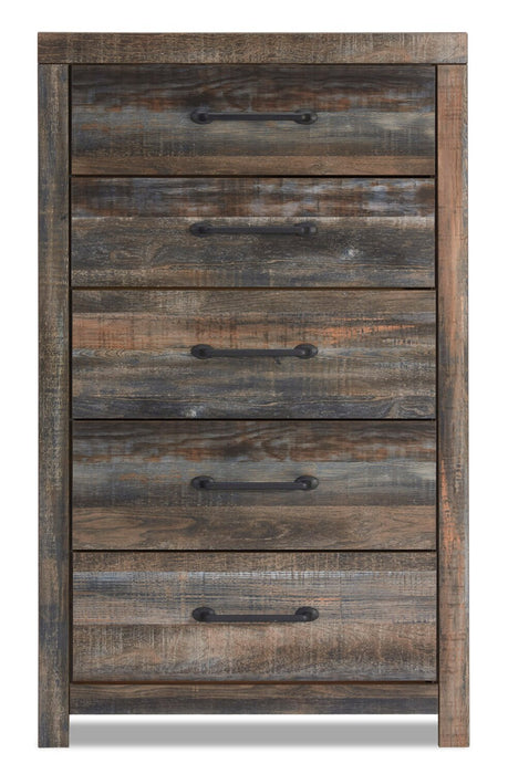 Abby Bedroom Chest of Drawers, 5-Drawer, 31.7\"W x 53.9\"H - Brown