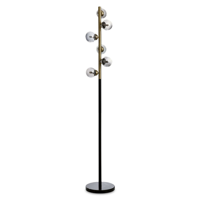 Bennie 61.25\" 5-Light Black and Gold Floor Lamp